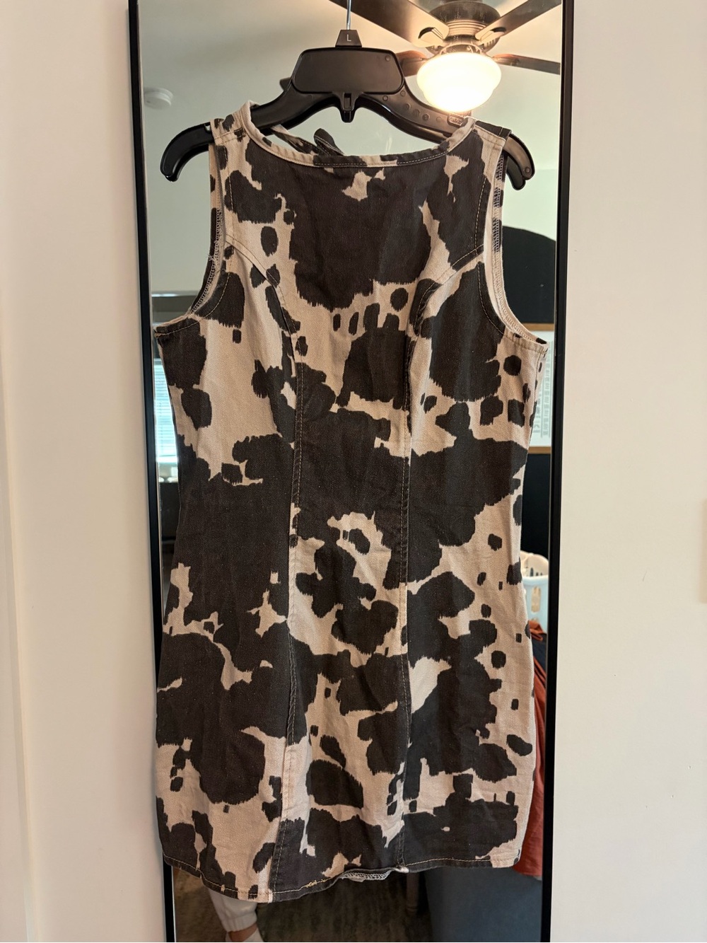Cow Print Jean Mini Dress